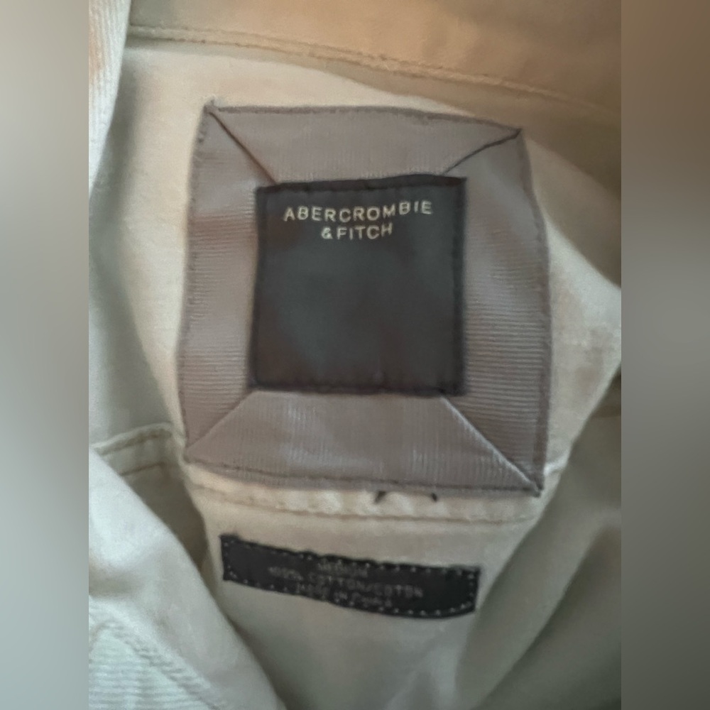 Vintage Abercrombie & Fitch distressed White Denim Jacket - Button-Front - Picture 6 of 7